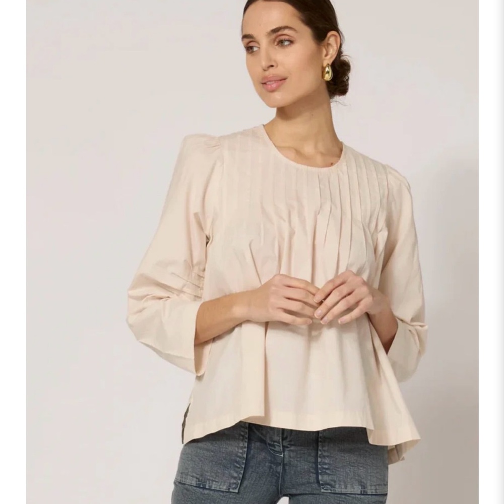 Cleobella cream‎ puff sleeve cottagecore top womens XL